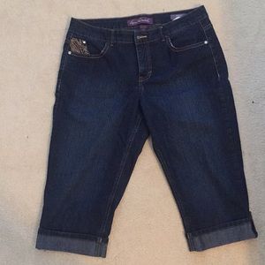 Denim crop pants